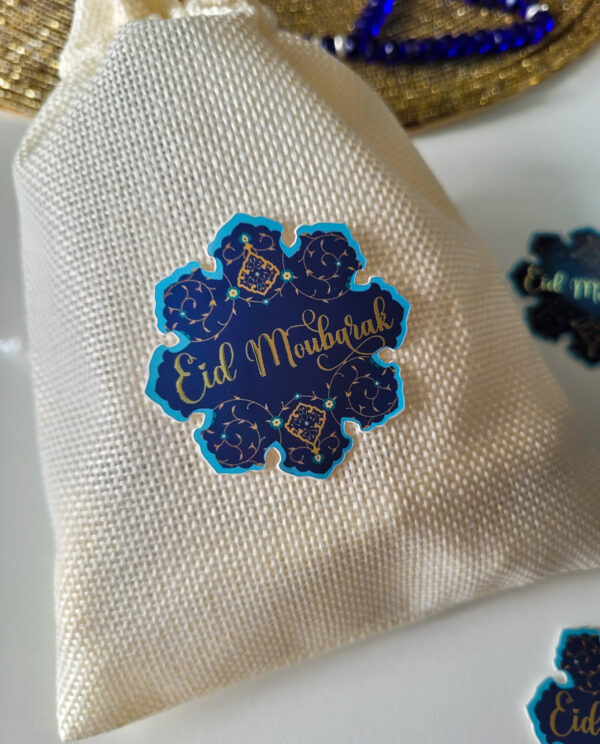 Etiquettes autocollants Eid Moubarak | Stickers dorée Eid Moubarak